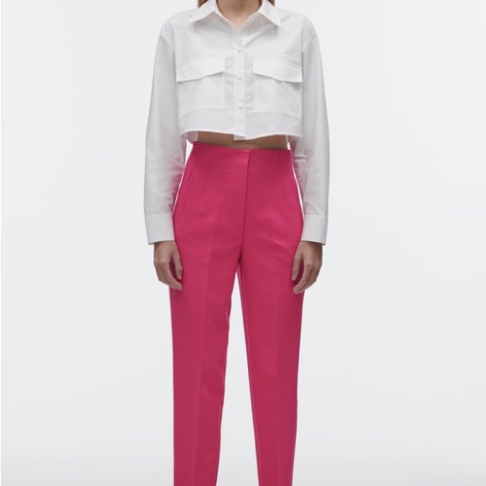 Zara fuschia high-waisted dress pants